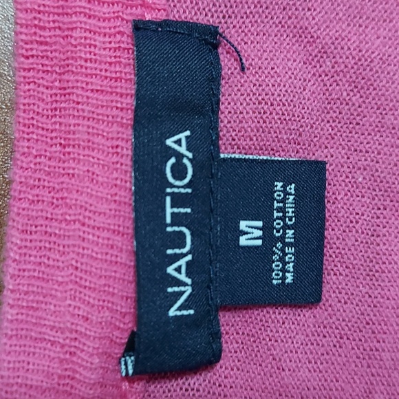 Nautical pink women's sweater. This is a button-up size Medium. - Picture 4 of 6